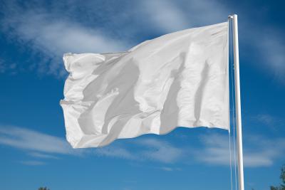 white flag 1) (NOUN) biała flaga (znak poddania się) img: white_flag.jpg  categories: Obrazek do słówka w Słowniku Diki - Diki